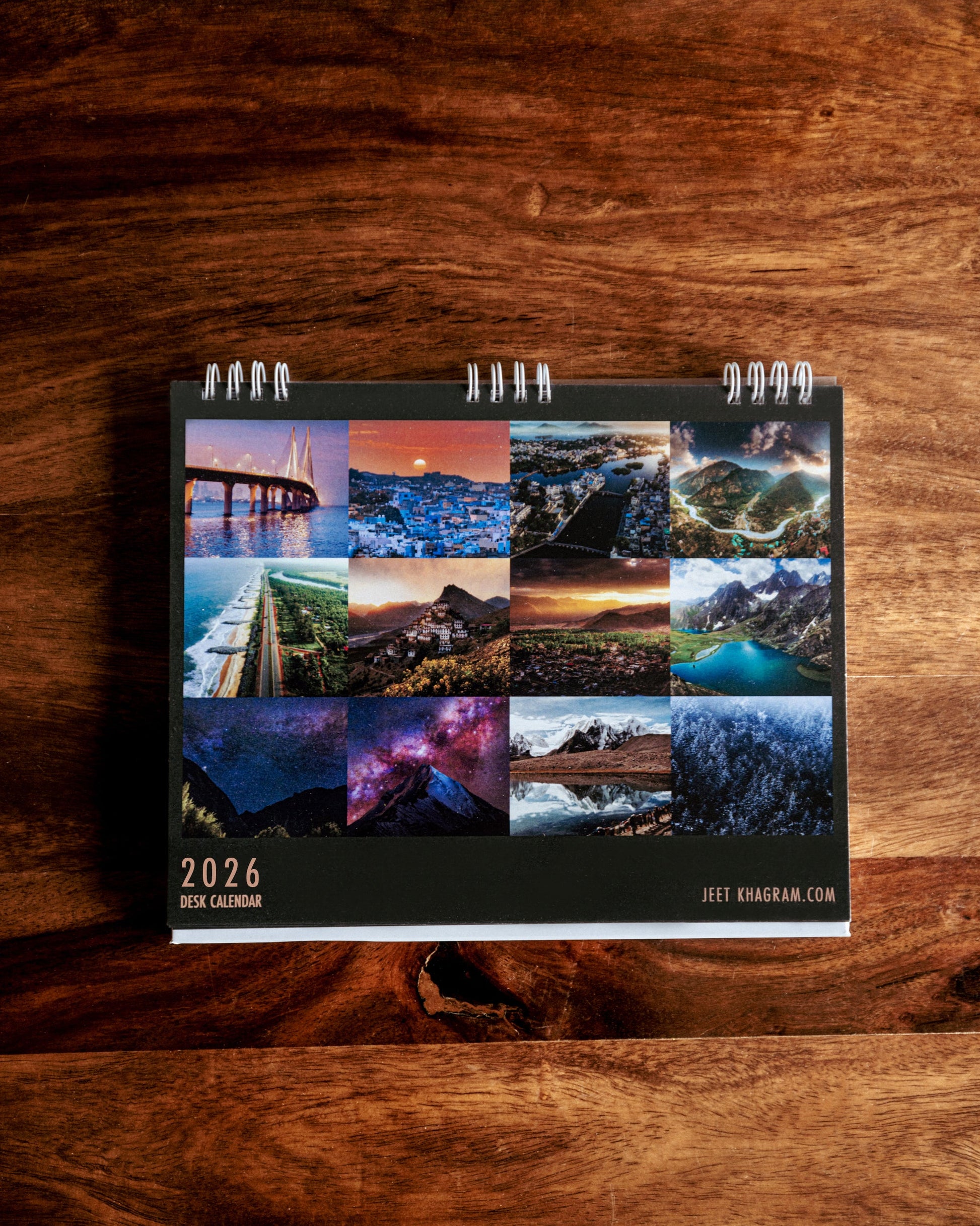 Desk Calendar - 12 Landscapes of India & Beyond by Jeet Khagram
