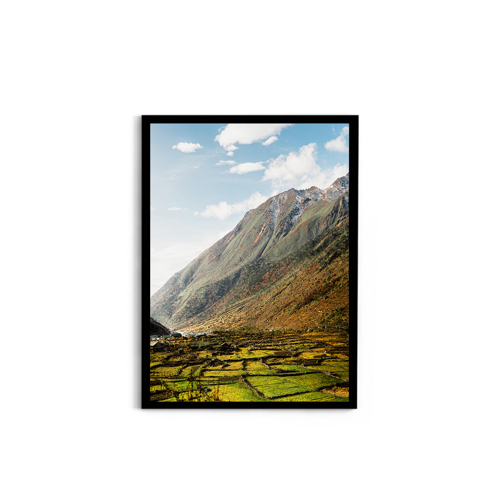 Himalayan Valley Village Landscape Photography - Wall Photo Frame by Jeet Khagram