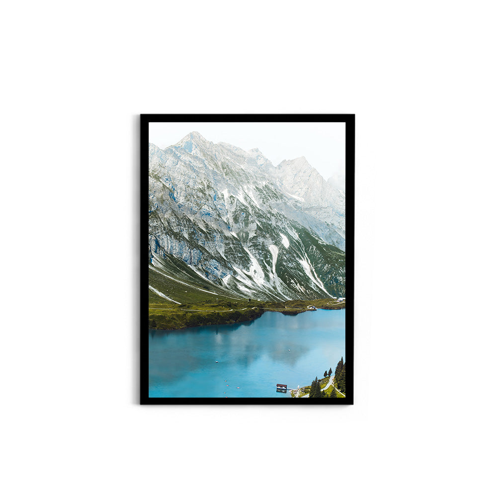 Alpine Lake View from Swiss Cable Car, Switzerland - Wall Photo Frame by Jeet Khagram