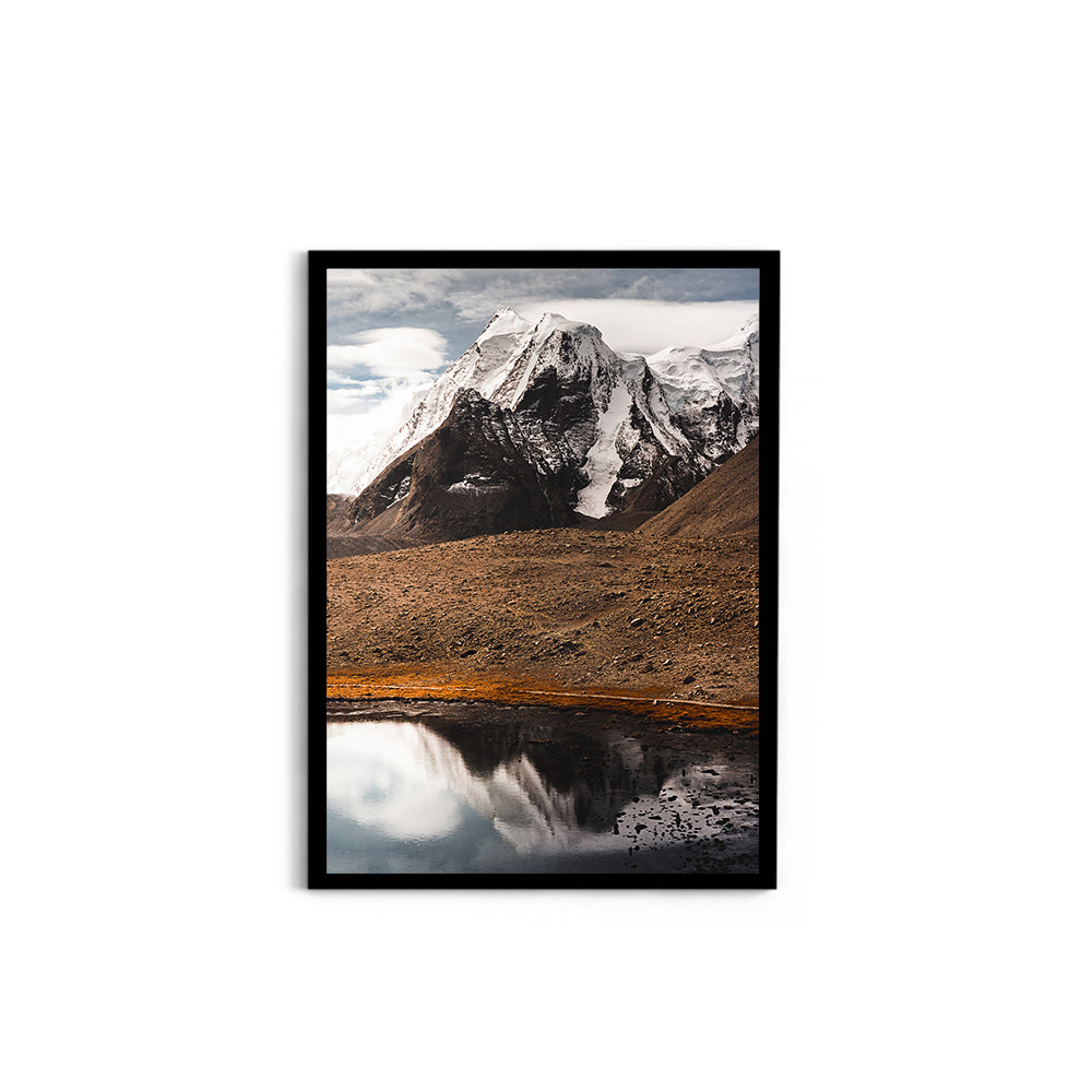 The Lone Summit: Himalayan Peak & Lake Reflection - Wall Photo Frame by Jeet Khagram
