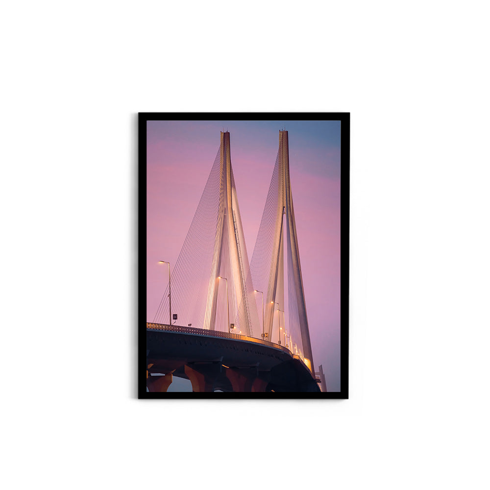 Bandra-Worli Sea Link Night - Wall Photo Frame by Jeet Khagram