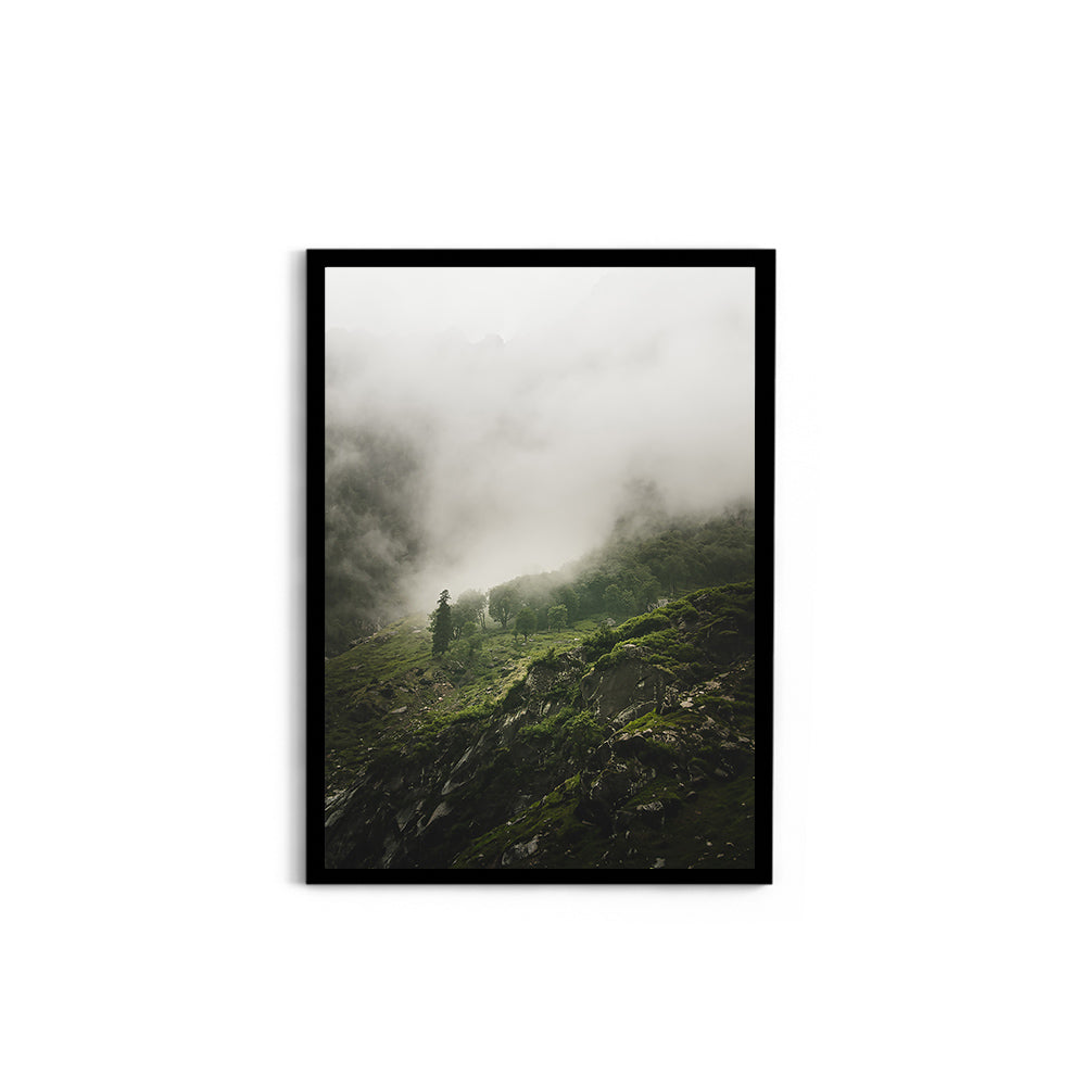 Morning Mist Over the Woods, Hampta Pass - Wall Photo Frame by Jeet Khagram