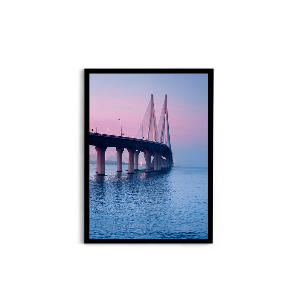 Bandra-Worli Sea Link at Twilight - Wall Photo Frame by Jeet Khagram