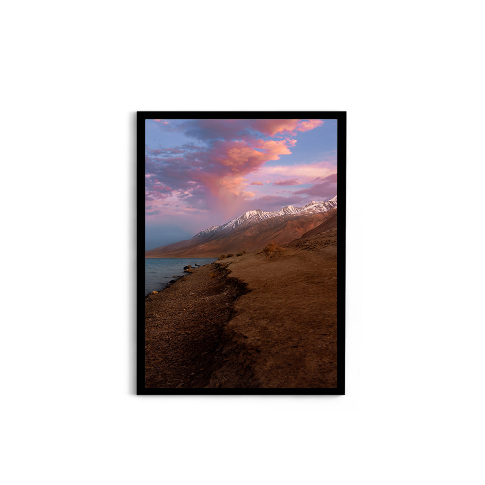 Pastel Sunset at Pangong Tso, Ladakh - Wall Photo Frame by Jeet Khagram
