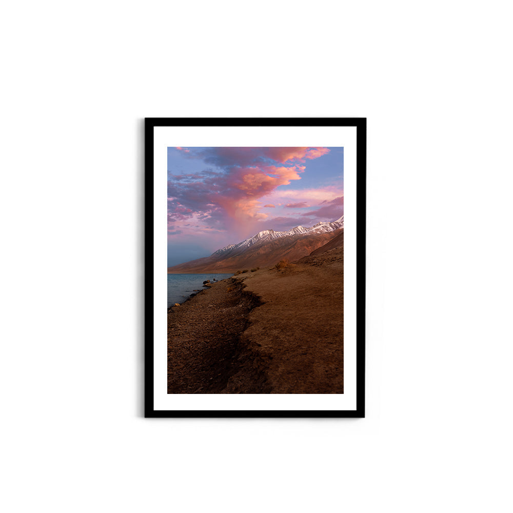 Pastel Sunset at Pangong Tso, Ladakh - Wall Photo Frame by Jeet Khagram