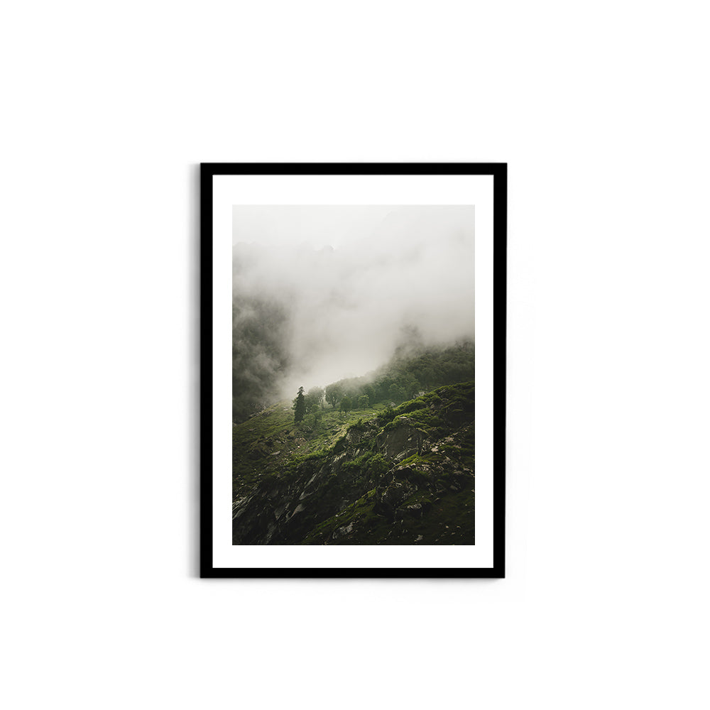 Morning Mist Over the Woods, Hampta Pass - Wall Photo Frame by Jeet Khagram