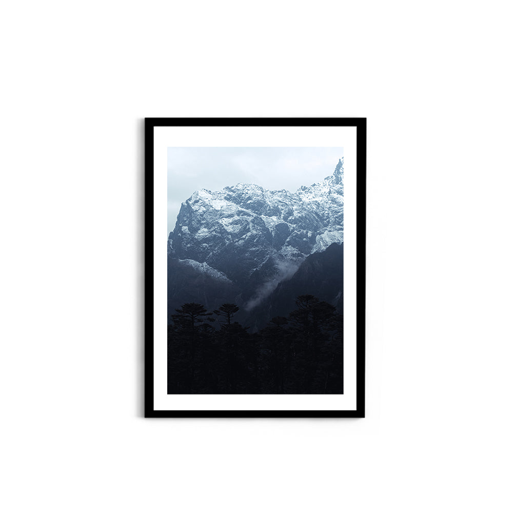 The Dark Forest & the Snow Giant Himalayan Night Photography - Wall Photo Frame by Jeet Khagram