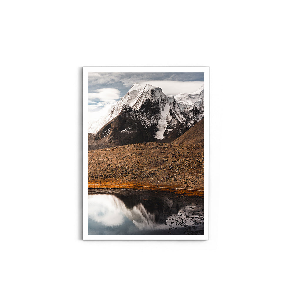 The Lone Summit: Himalayan Peak & Lake Reflection - Wall Photo Frame by Jeet Khagram