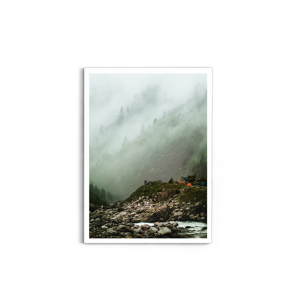Cloudy Haze Over a Mountain Forest, Hampta Pass - Wall Photo Frame by Jeet Khagram