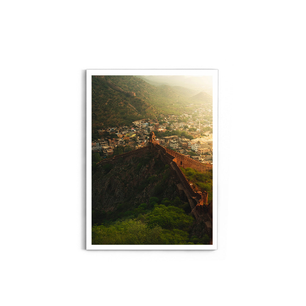 "Jaipur at First Light" Ancient Walls from Above - Wall Photo Frame by Jeet Khagram