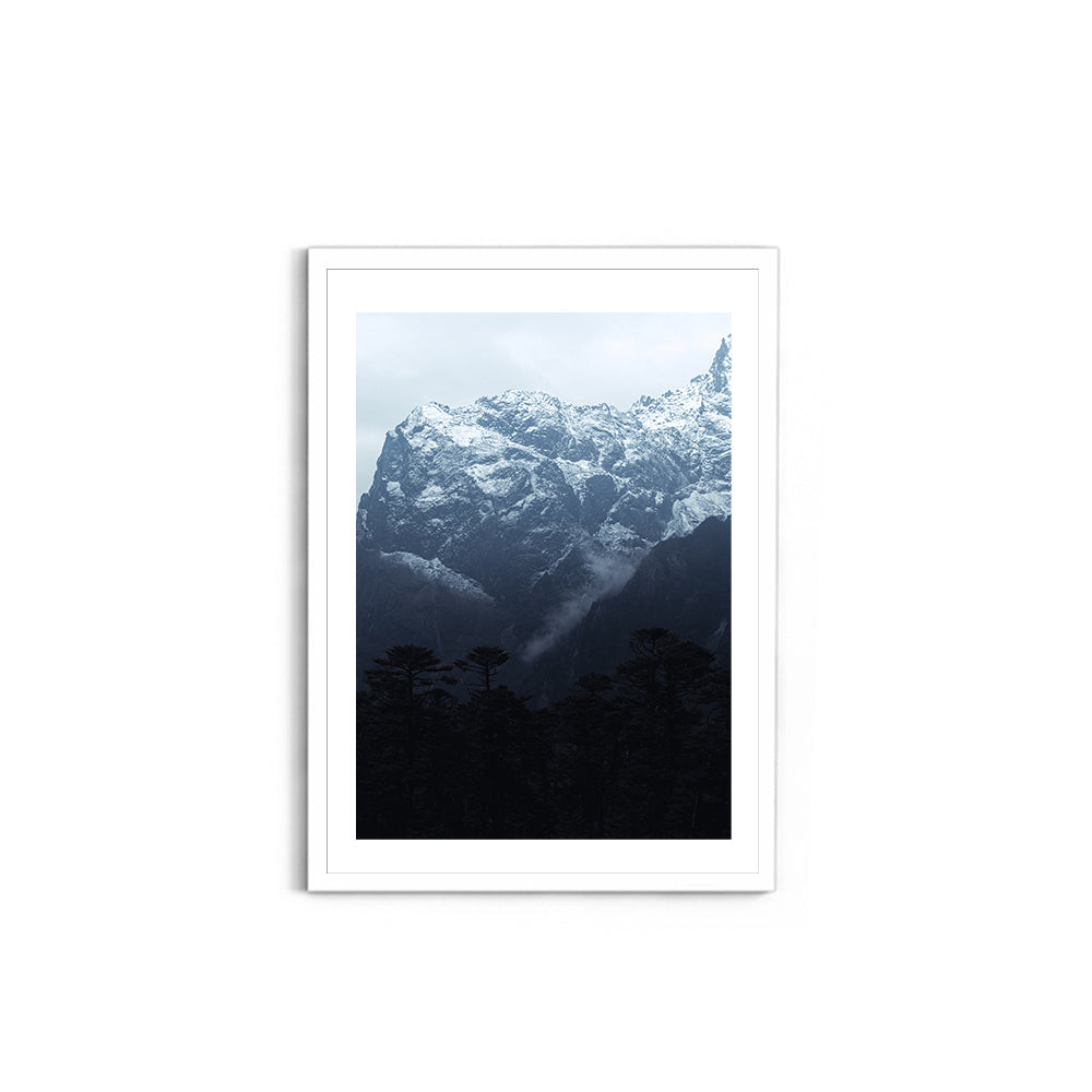 The Dark Forest & the Snow Giant Himalayan Night Photography - Wall Photo Frame by Jeet Khagram