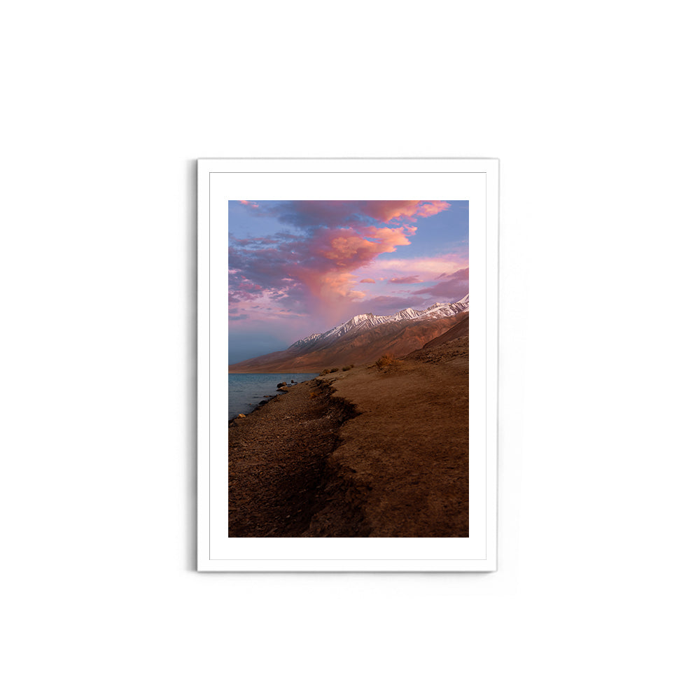 Pastel Sunset at Pangong Tso, Ladakh - Wall Photo Frame by Jeet Khagram