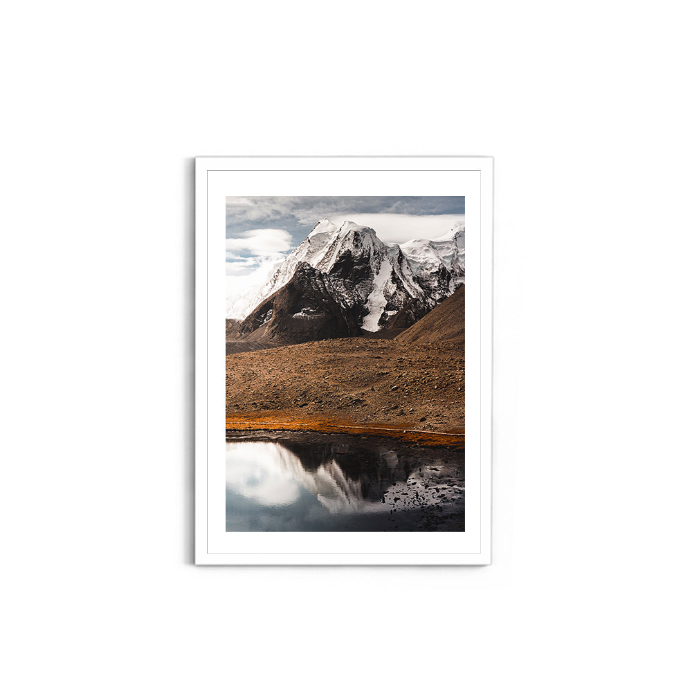 The Lone Summit: Himalayan Peak & Lake Reflection - Wall Photo Frame by Jeet Khagram