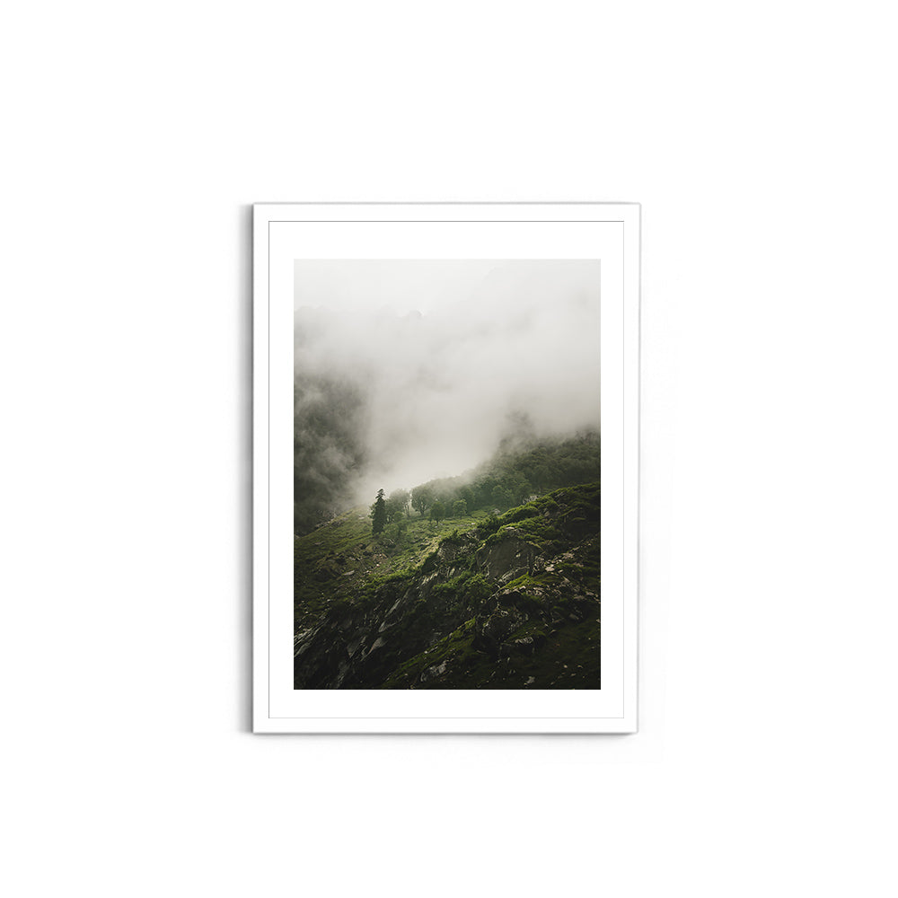 Morning Mist Over the Woods, Hampta Pass - Wall Photo Frame by Jeet Khagram