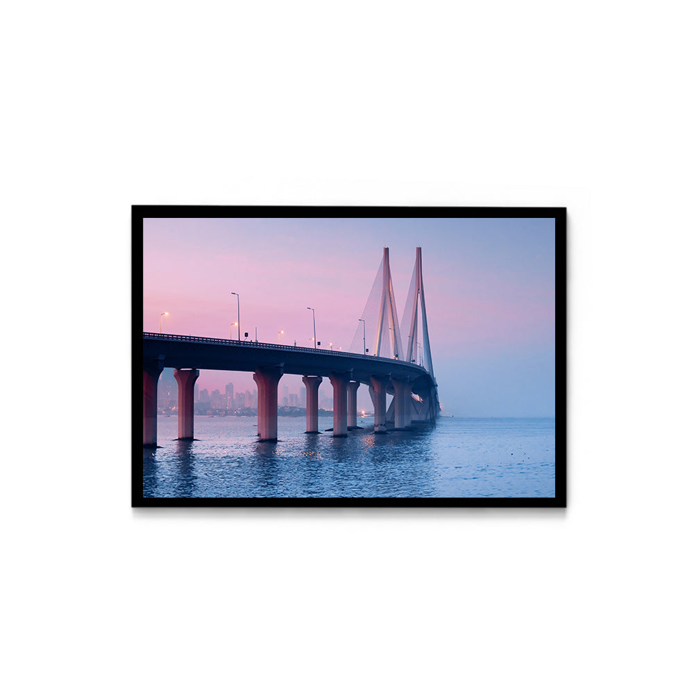 Bandra-Worli Sea Link Night - Wall Photo Frame by Jeet Khagram