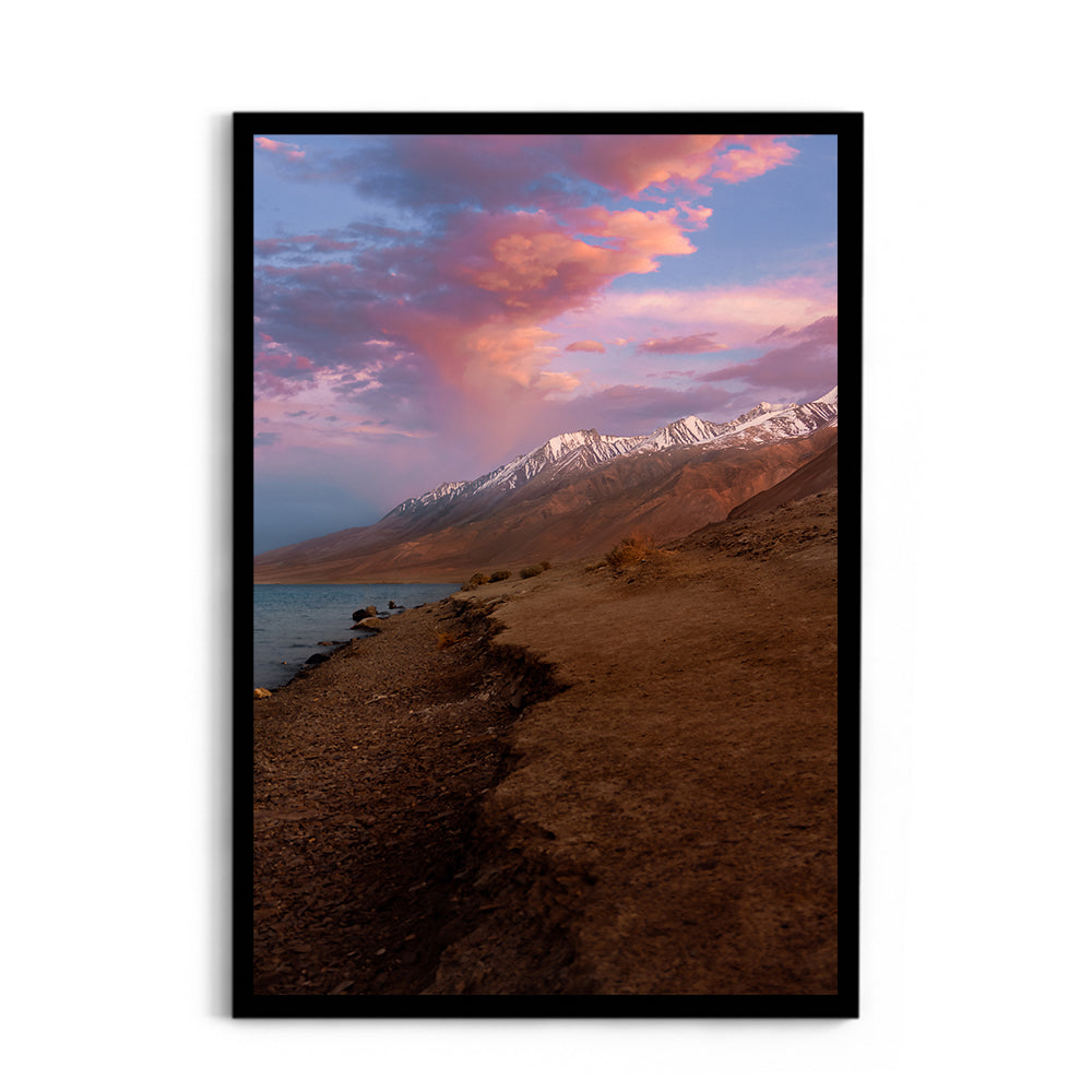 Pastel Sunset at Pangong Tso, Ladakh - Wall Photo Frame by Jeet Khagram