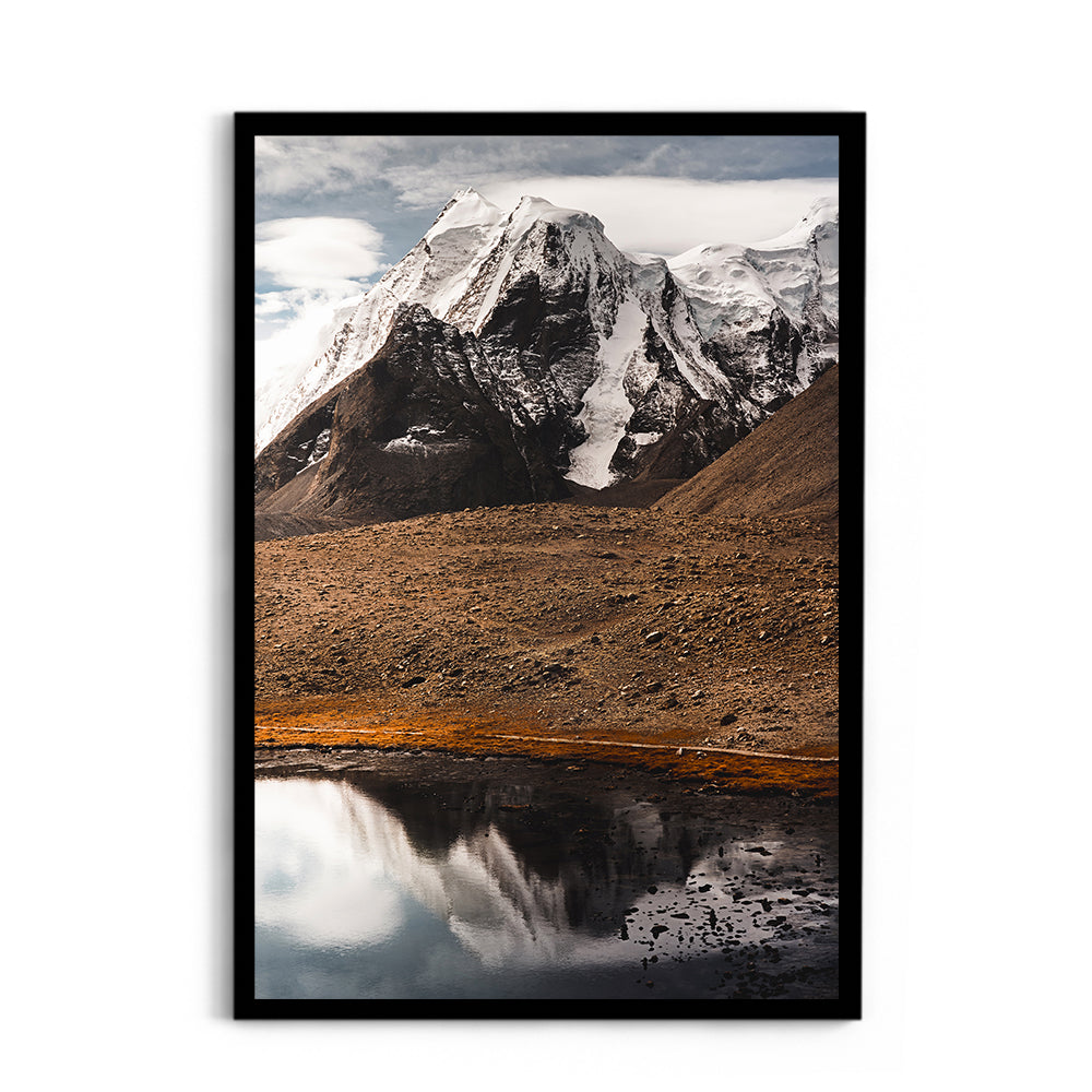 The Lone Summit: Himalayan Peak & Lake Reflection - Wall Photo Frame by Jeet Khagram