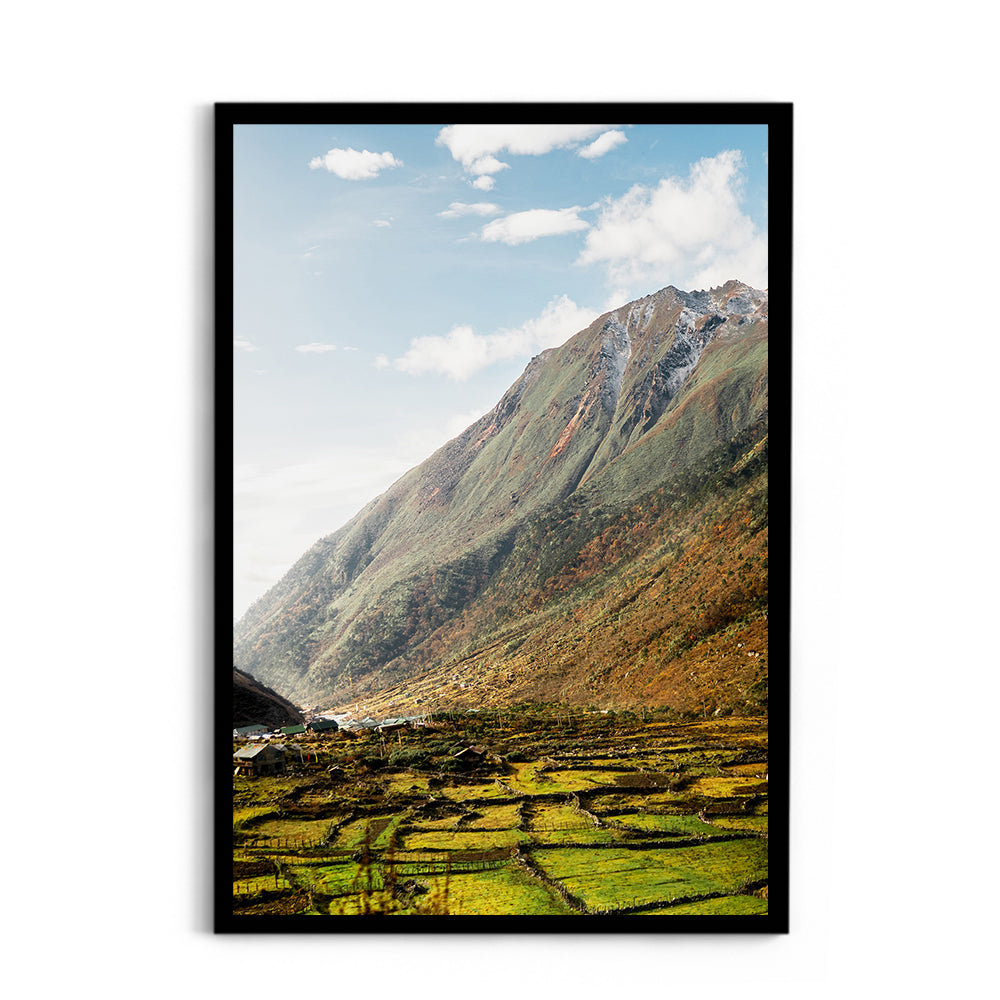 Himalayan Valley Village Landscape Photography - Wall Photo Frame by Jeet Khagram