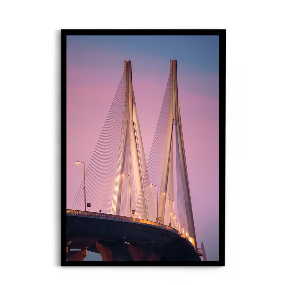 Bandra-Worli Sea Link Night - Wall Photo Frame by Jeet Khagram