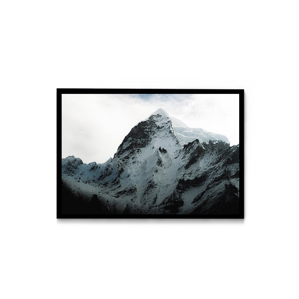 Snow-Capped Summit Mountain Photography - Wall Photo Frame by Jeet Khagram