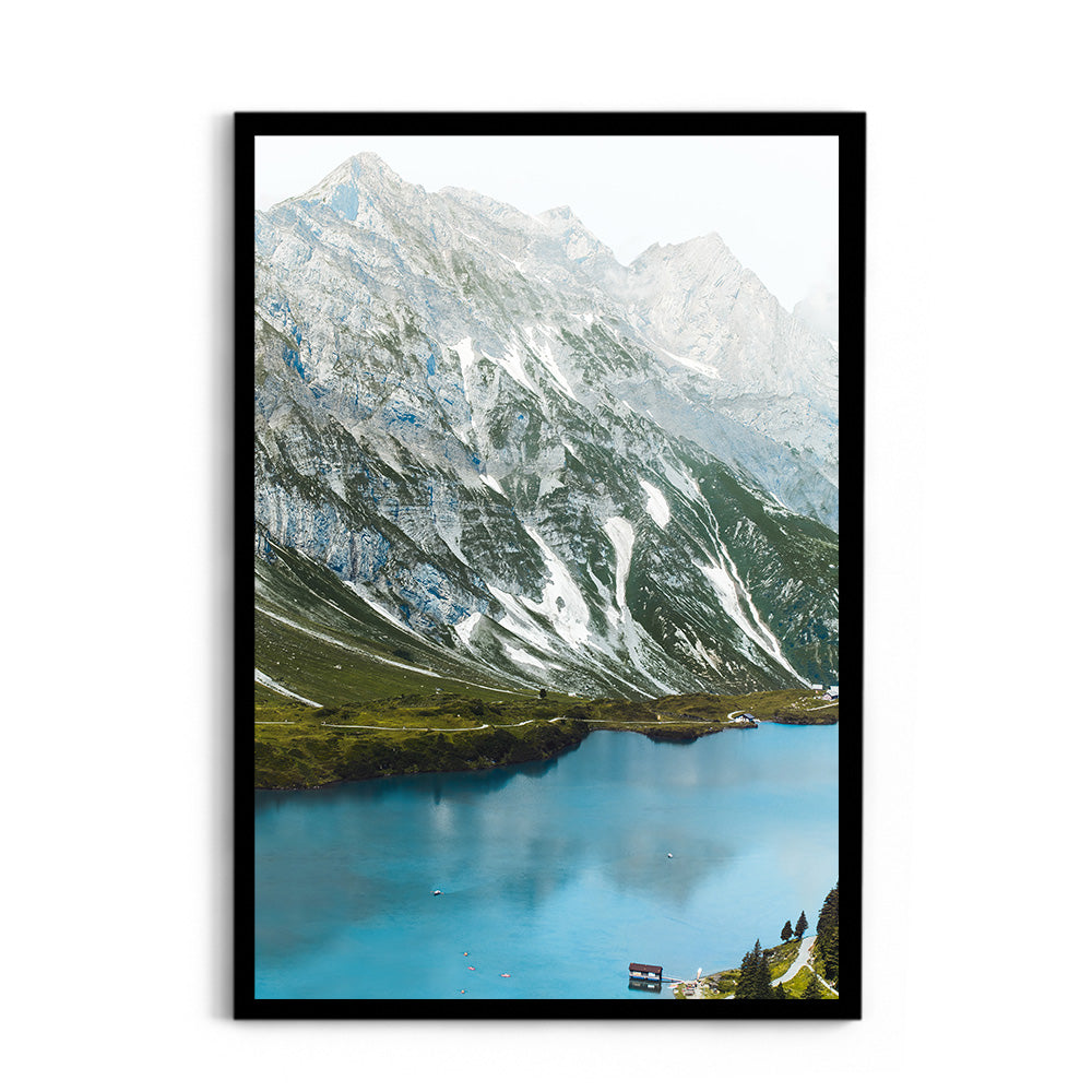 Alpine Lake View from Swiss Cable Car, Switzerland - Wall Photo Frame by Jeet Khagram