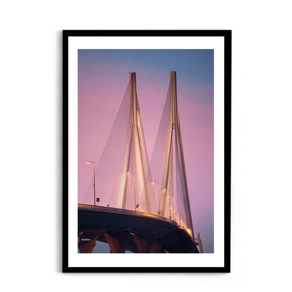 Bandra-Worli Sea Link Night - Wall Photo Frame by Jeet Khagram