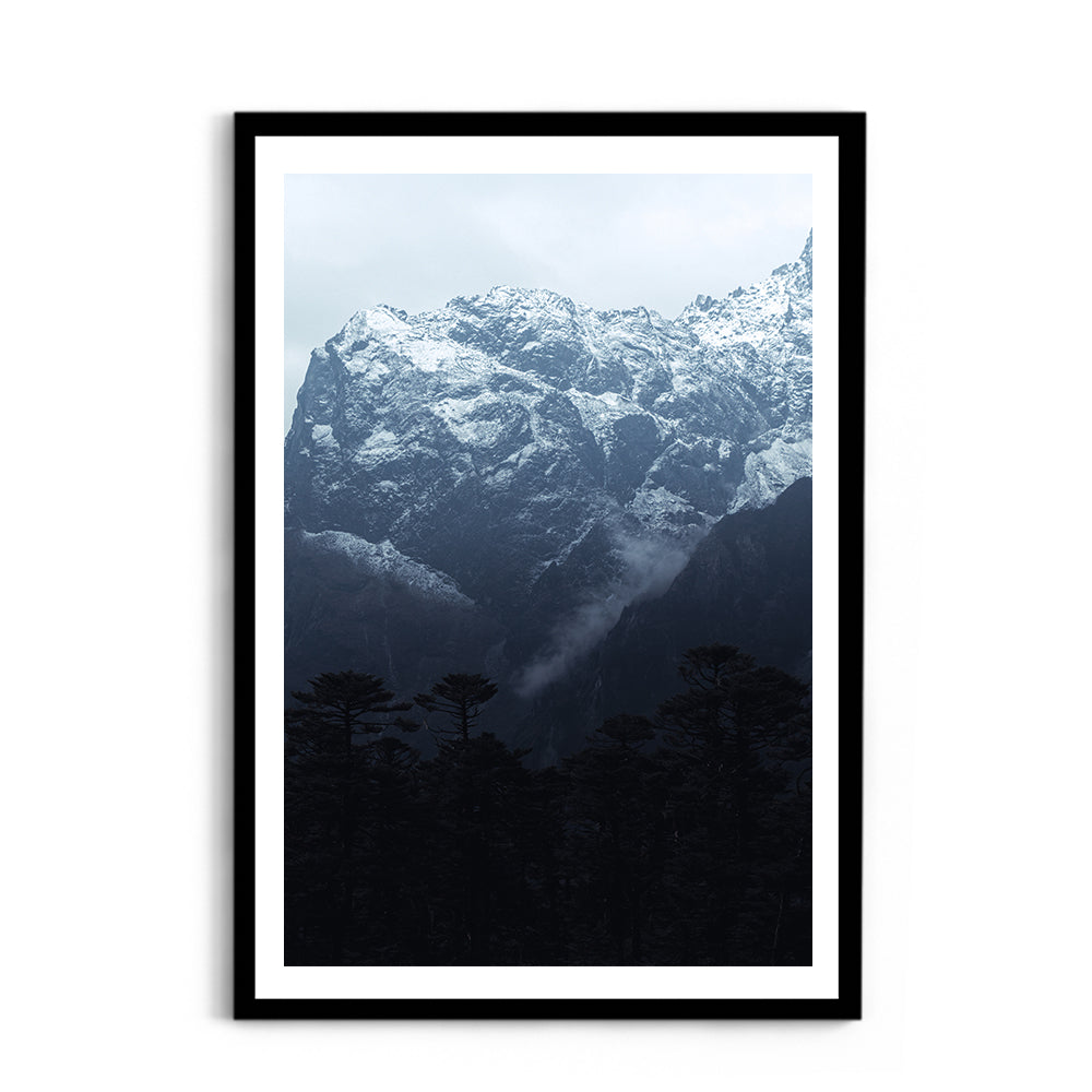The Dark Forest & the Snow Giant Himalayan Night Photography - Wall Photo Frame by Jeet Khagram