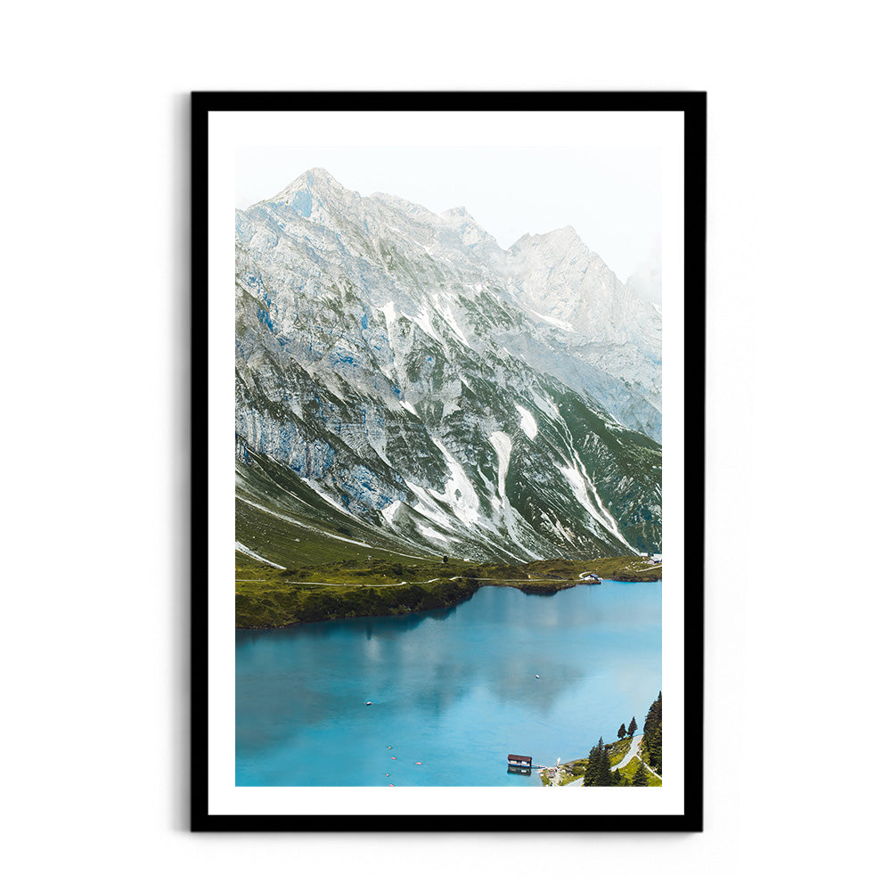 Alpine Lake & Mountain Peaks, Switzerland - Wall Photo Frame by Jeet Khagram