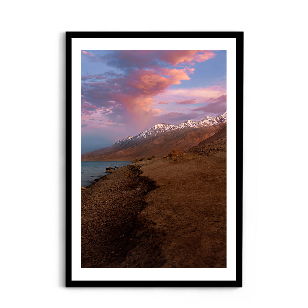 Pastel Sunset at Pangong Tso, Ladakh - Wall Photo Frame by Jeet Khagram