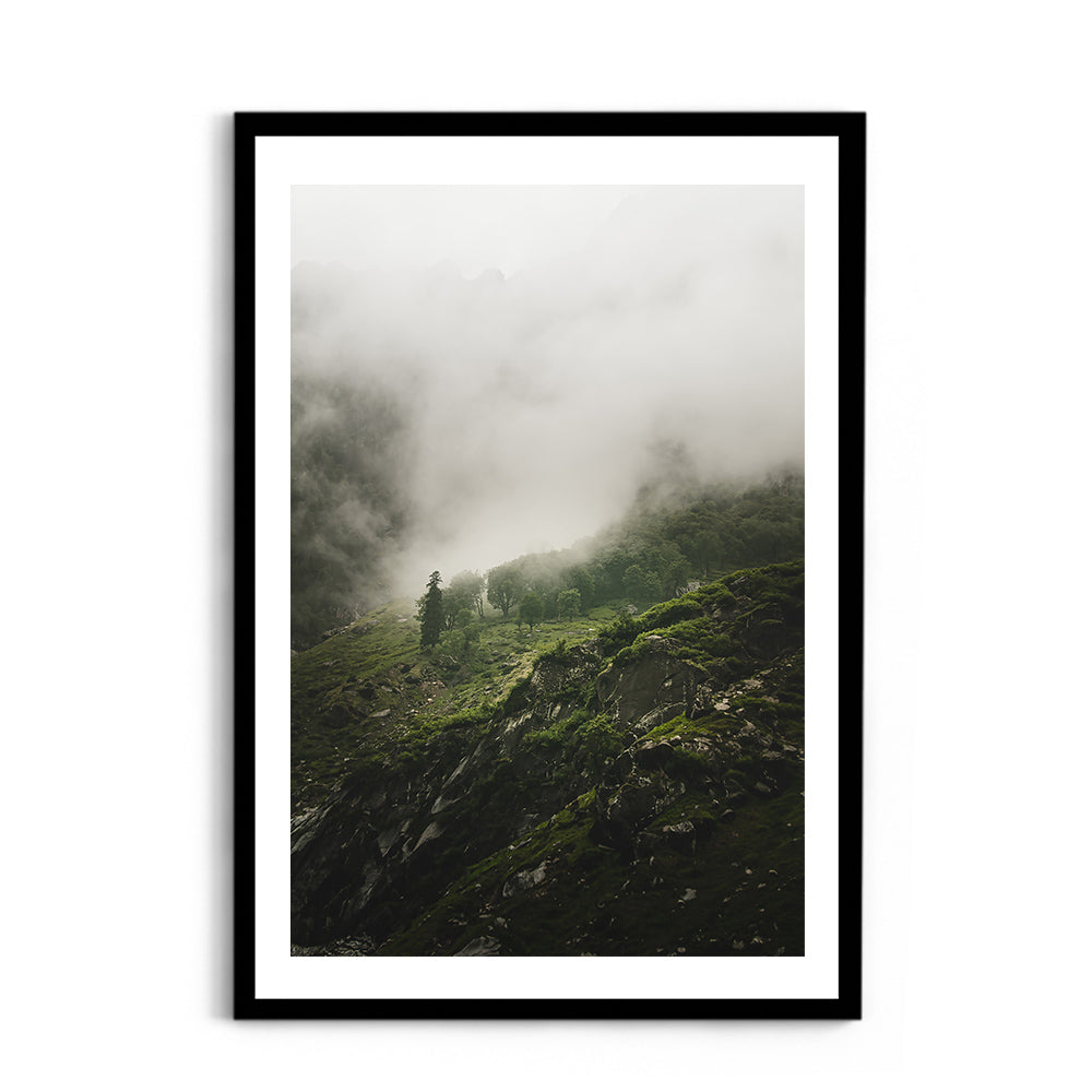 Morning Mist Over the Woods, Hampta Pass - Wall Photo Frame by Jeet Khagram