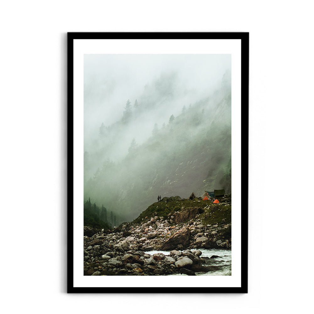 Cloudy Haze Over a Mountain Forest, Hampta Pass - Wall Photo Frame by Jeet Khagram