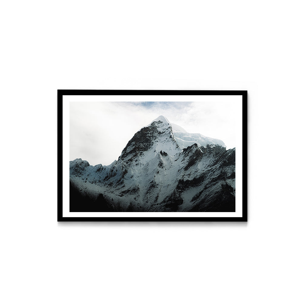 Snow-Capped Summit Mountain Photography - Wall Photo Frame by Jeet Khagram
