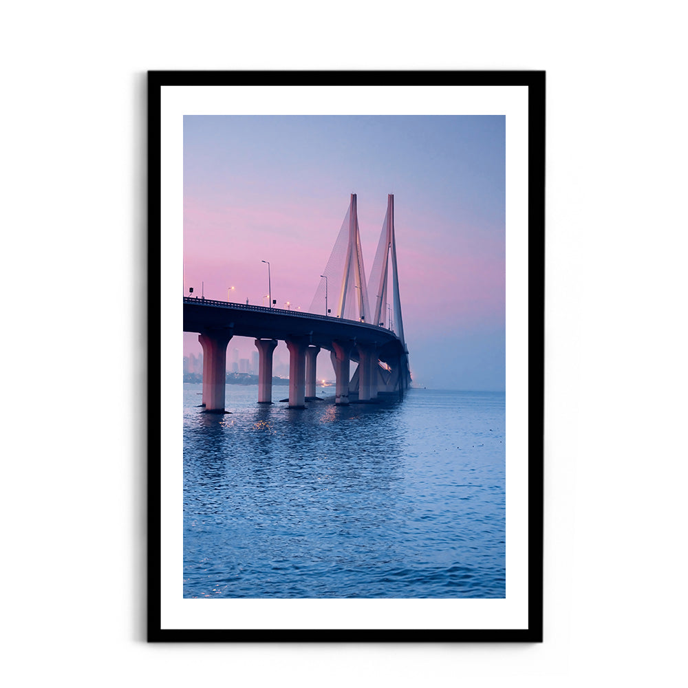 Bandra-Worli Sea Link at Twilight - Wall Photo Frame by Jeet Khagram