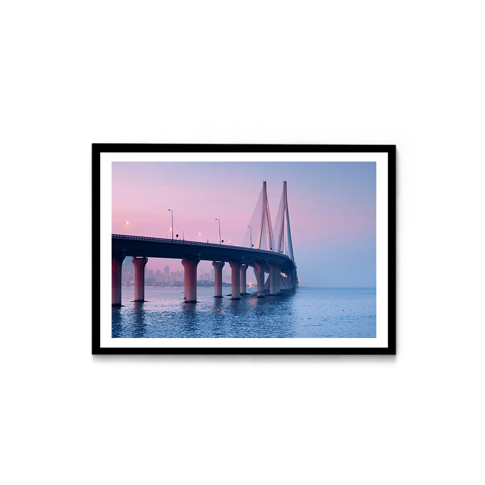 Bandra-Worli Sea Link Night - Wall Photo Frame by Jeet Khagram