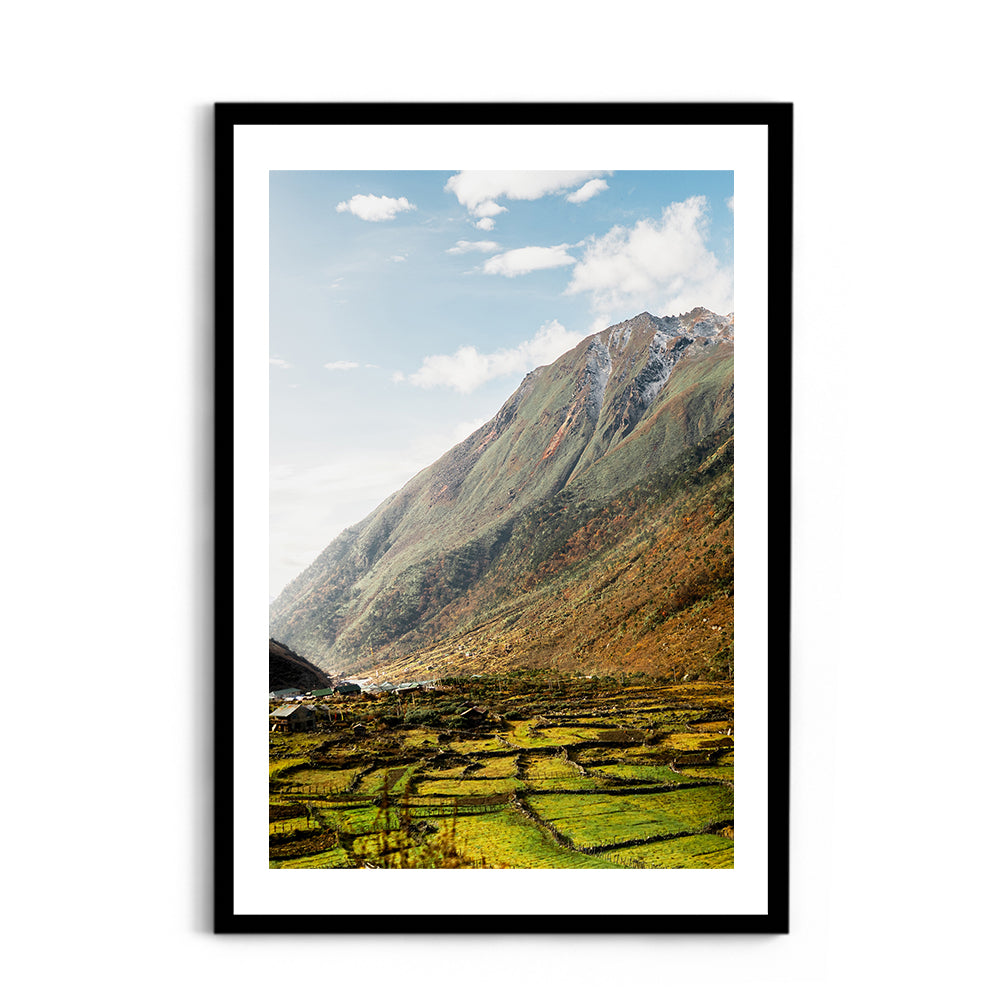 Himalayan Valley Village Landscape Photography - Wall Photo Frame by Jeet Khagram