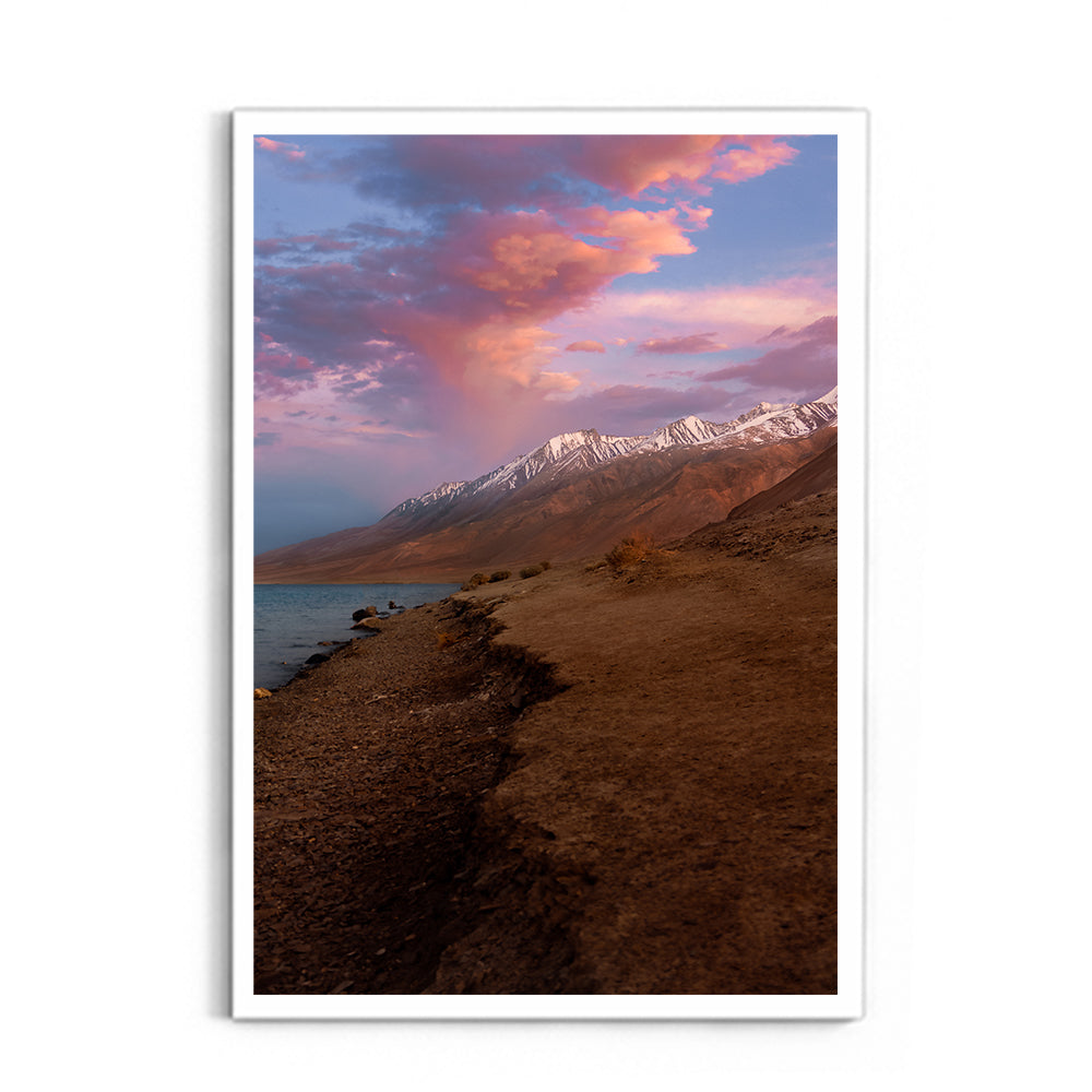 Pastel Sunset at Pangong Tso, Ladakh - Wall Photo Frame by Jeet Khagram