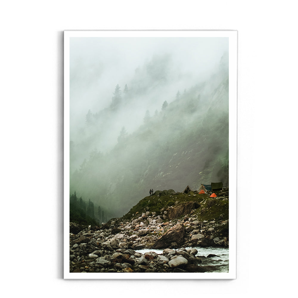 Cloudy Haze Over a Mountain Forest, Hampta Pass - Wall Photo Frame by Jeet Khagram