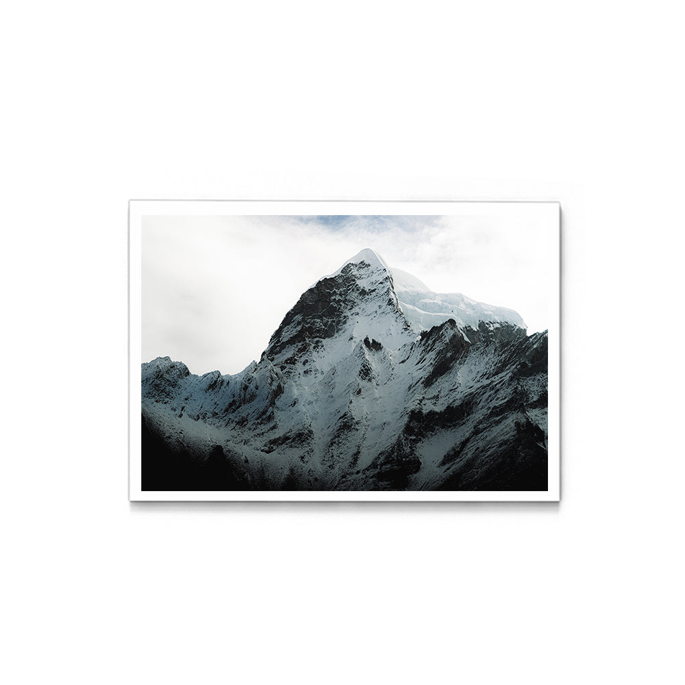 Snow-Capped Summit Mountain Photography - Wall Photo Frame by Jeet Khagram