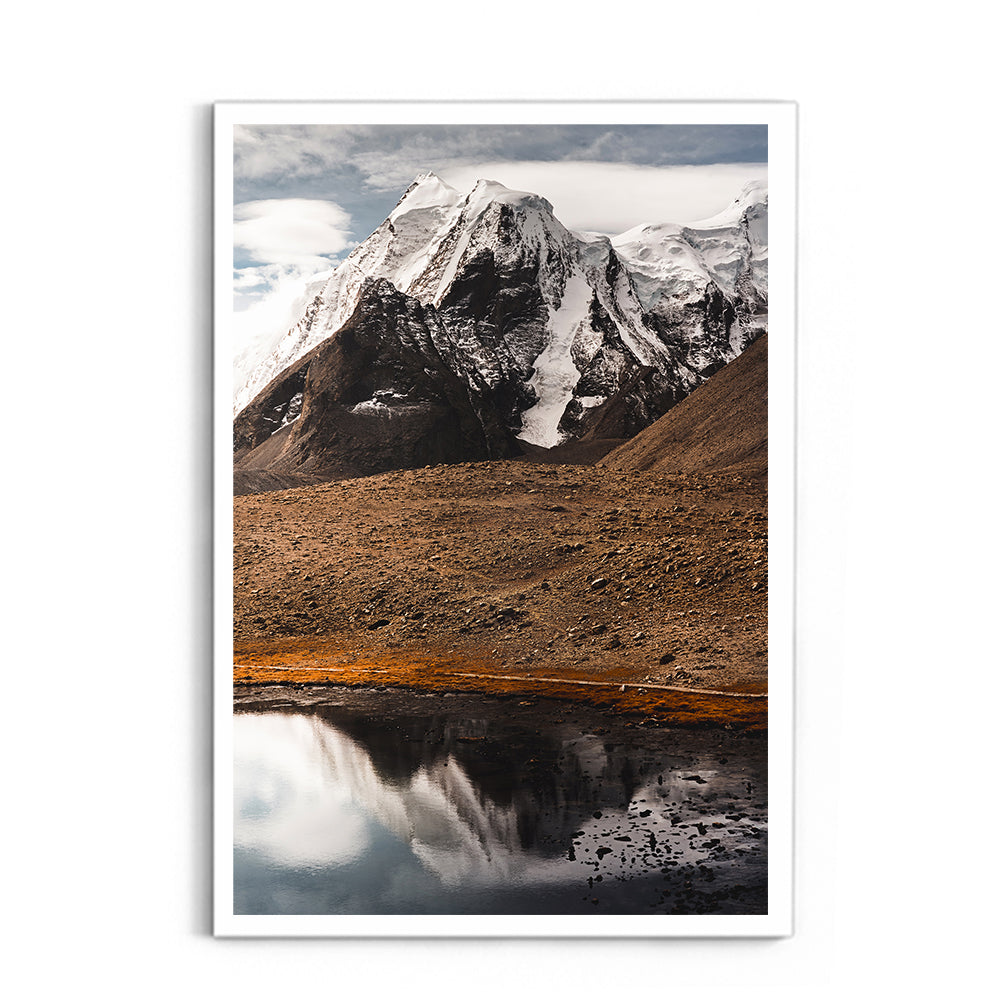 The Lone Summit: Himalayan Peak & Lake Reflection - Wall Photo Frame by Jeet Khagram