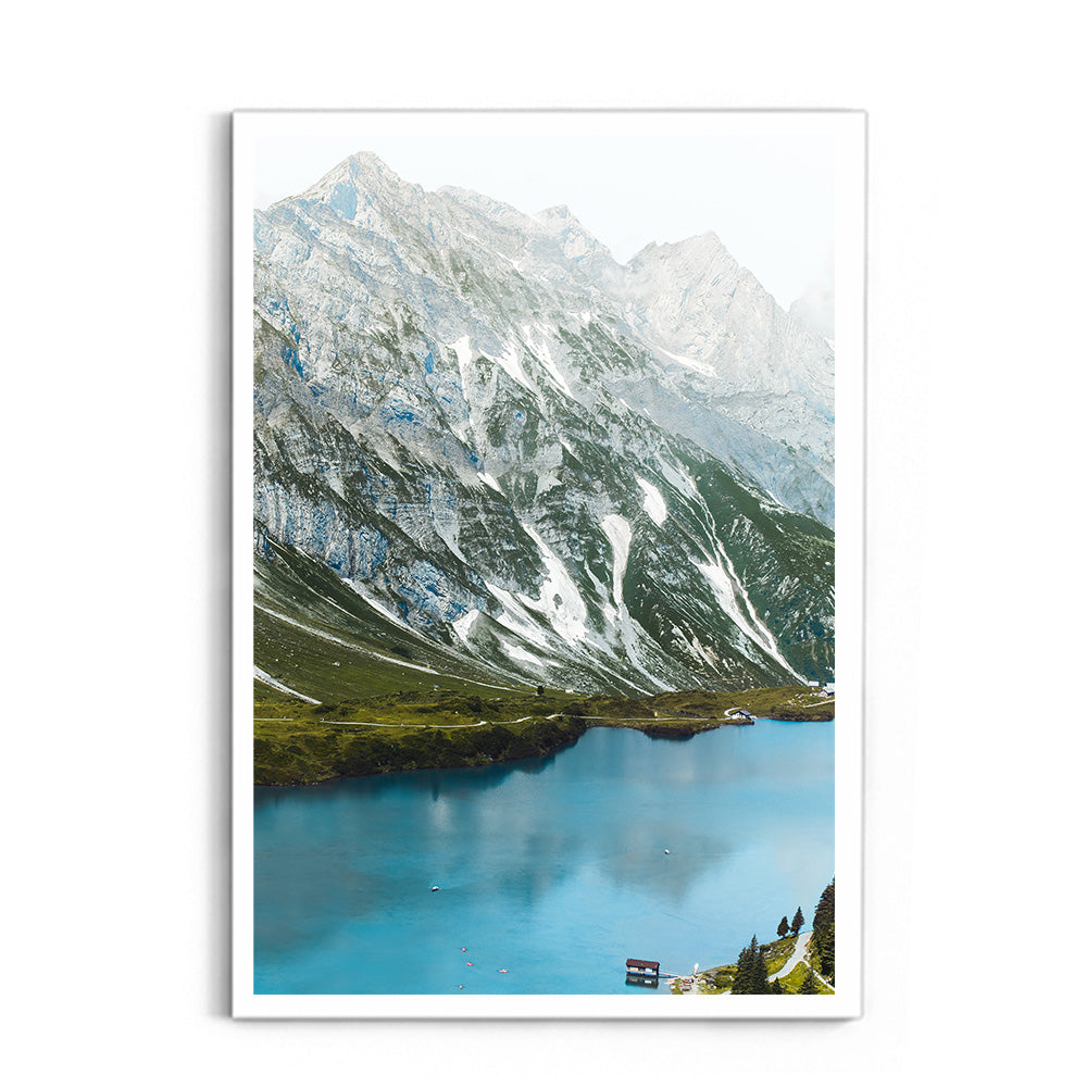 Alpine Lake View from Swiss Cable Car, Switzerland - Wall Photo Frame by Jeet Khagram