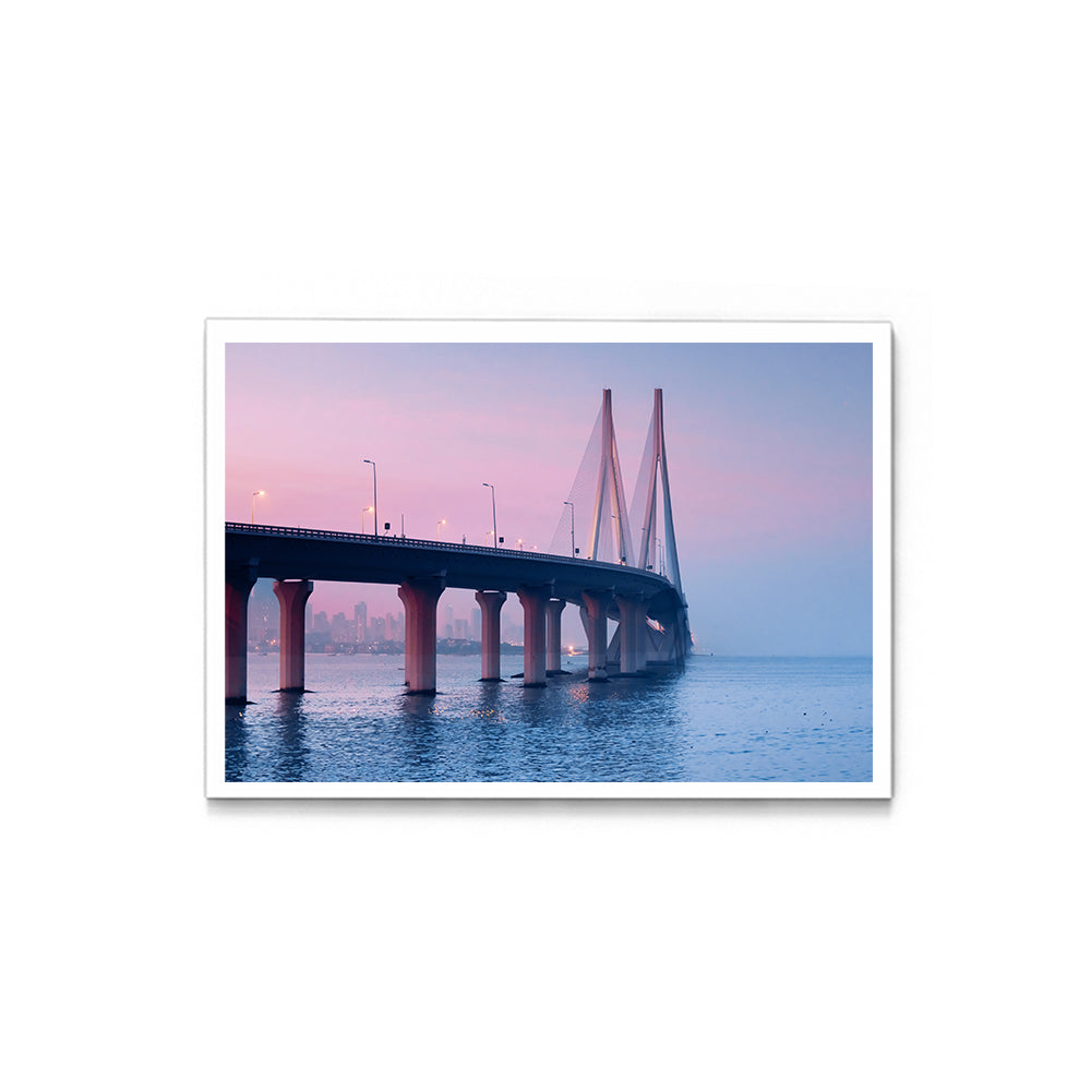Bandra-Worli Sea Link Night - Wall Photo Frame by Jeet Khagram