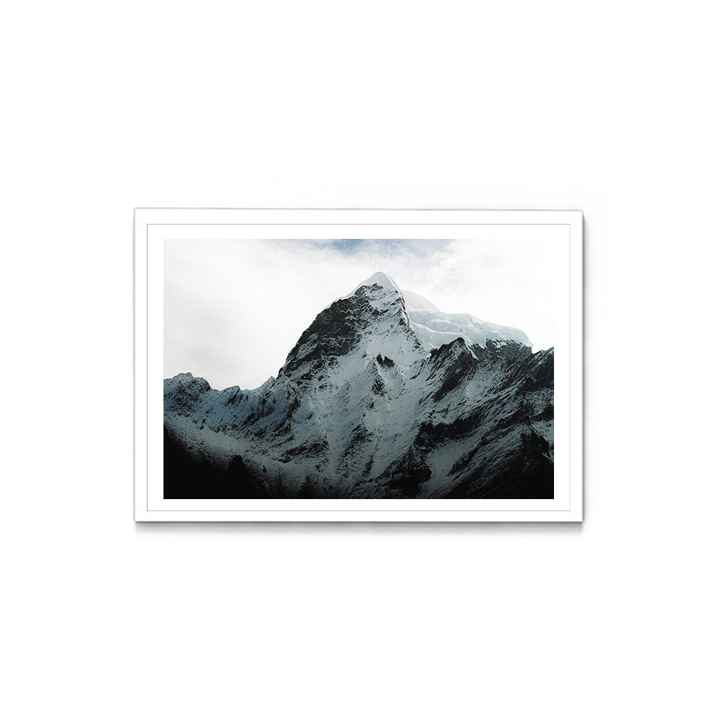 Snow-Capped Summit Mountain Photography - Wall Photo Frame by Jeet Khagram