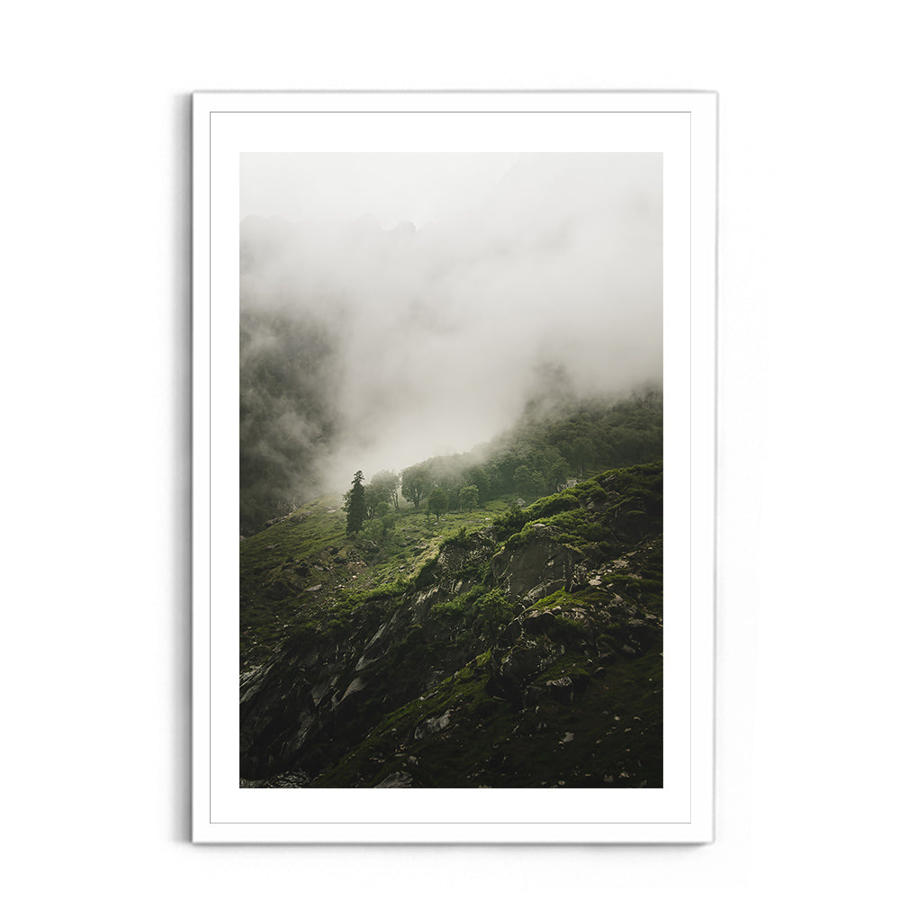Morning Mist Over the Woods, Hampta Pass - Wall Photo Frame by Jeet Khagram