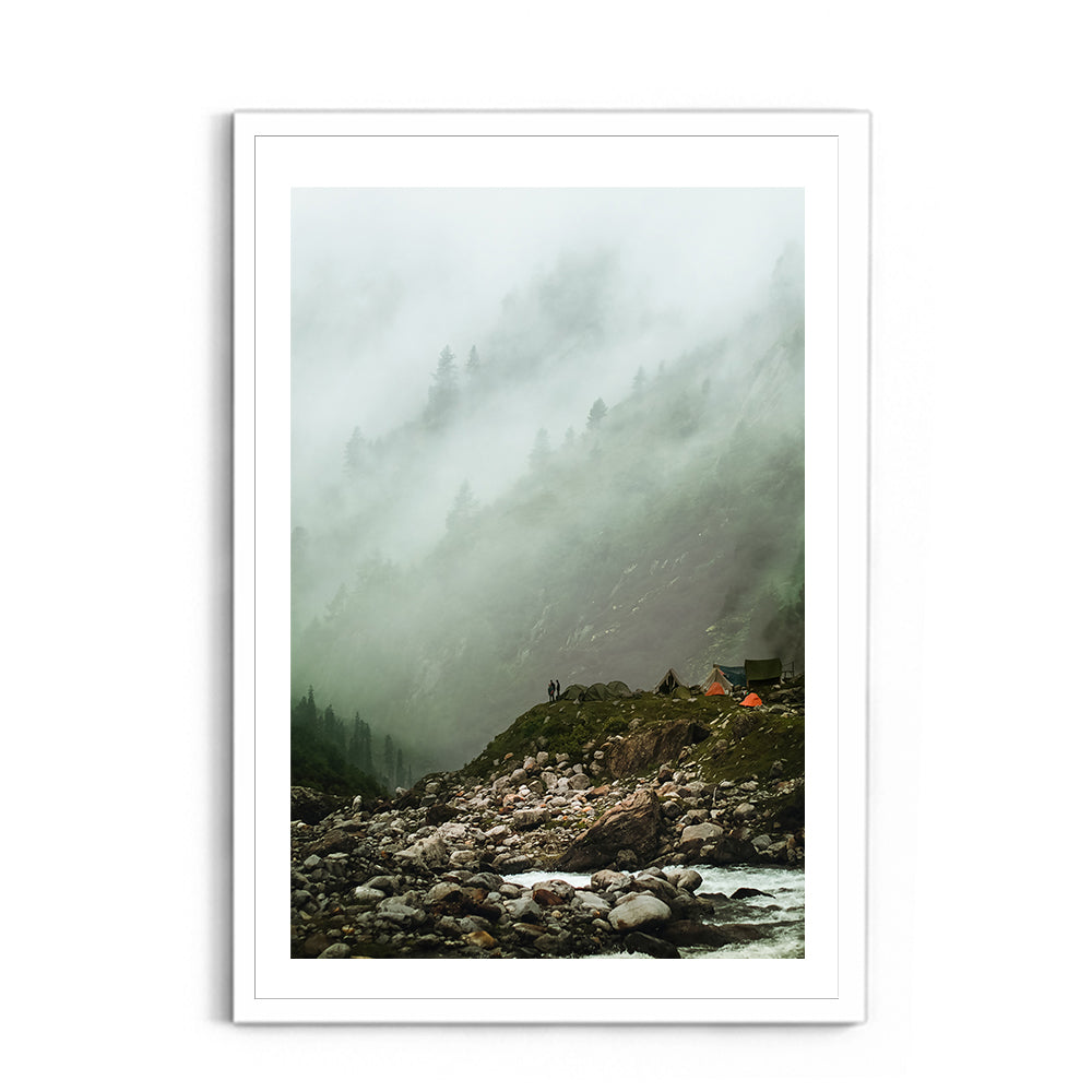 Cloudy Haze Over a Mountain Forest, Hampta Pass - Wall Photo Frame by Jeet Khagram