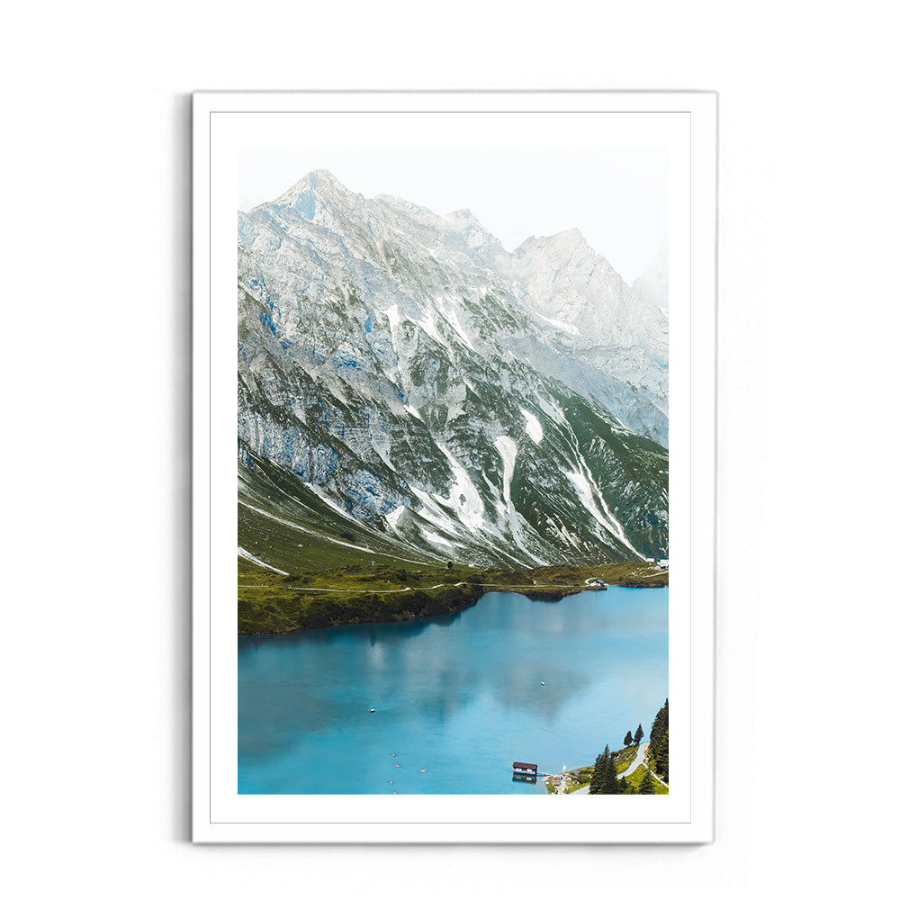 Alpine Lake & Mountain Peaks, Switzerland - Wall Photo Frame by Jeet Khagram