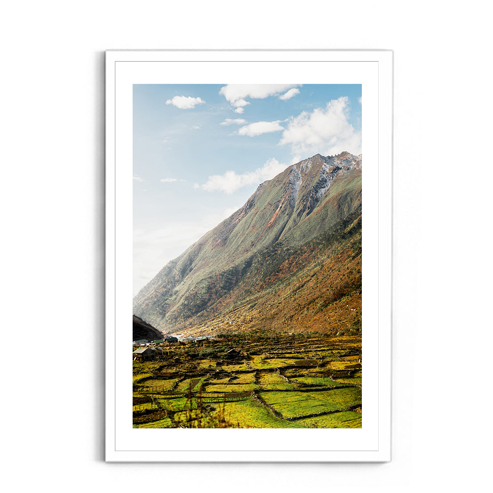 Himalayan Valley Village Landscape Photography - Wall Photo Frame by Jeet Khagram