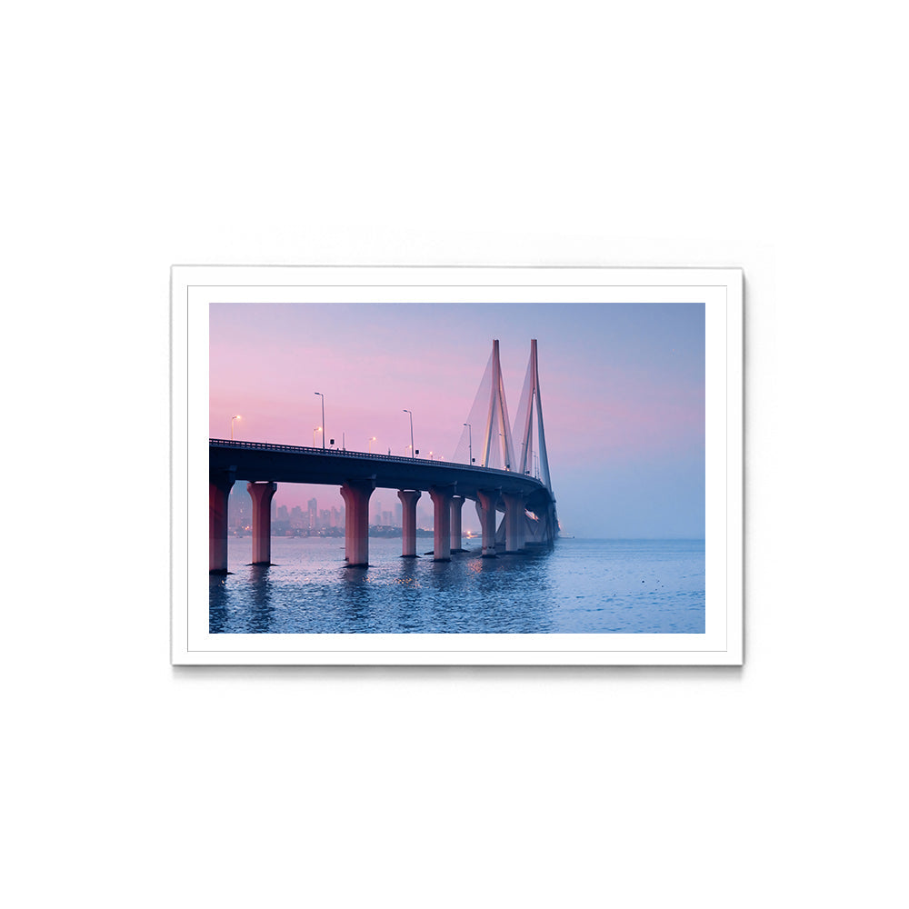 Bandra-Worli Sea Link Night - Wall Photo Frame by Jeet Khagram