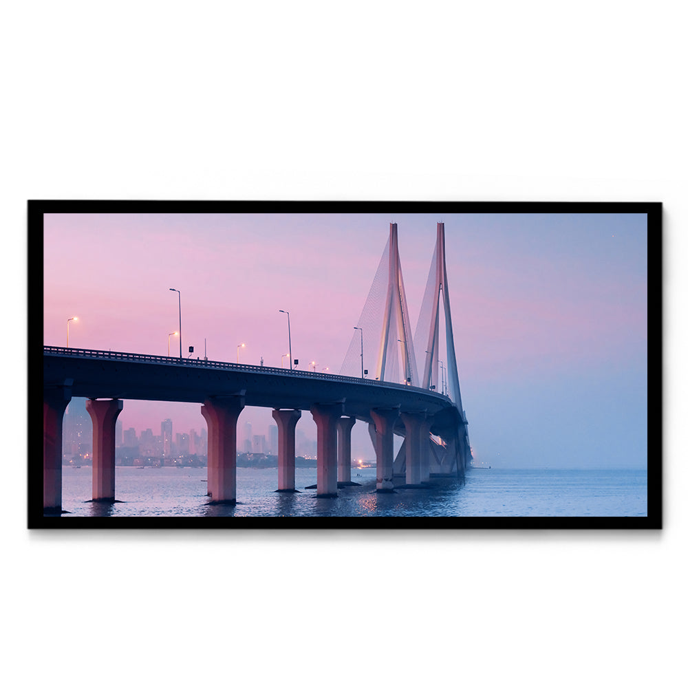 Bandra-Worli Sea Link Night - Wall Photo Frame by Jeet Khagram