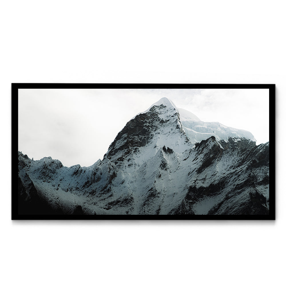 Snow-Capped Summit Mountain Photography - Wall Photo Frame by Jeet Khagram