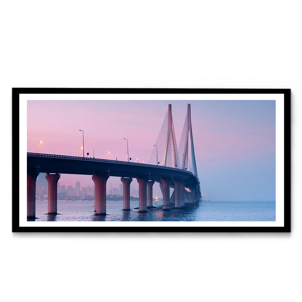 Bandra-Worli Sea Link Night - Wall Photo Frame by Jeet Khagram